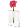 HomeRoots Modern Clear 8" Block Optical Crystal Vase