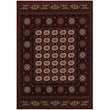 Rug Branch Traditional Persian Chobi Red Beige Area Rug - 5'x7'