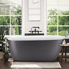 Acrylic Freestanding Bathtub, 59 inch Soaking Tub, Gray