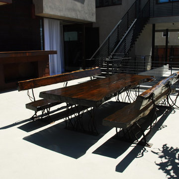 Live edge table and bench