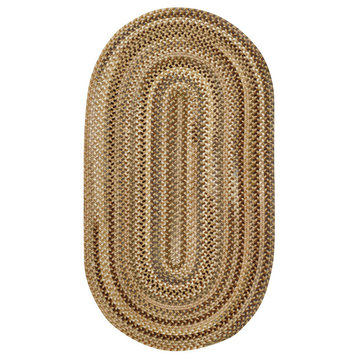 Manchester Braided Oval Rug, Beige Hues, 2'3"x4'