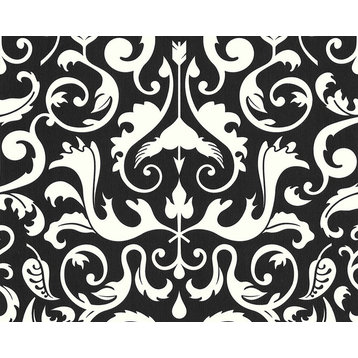 Wallpaper - DW228669377 Black and White Wallpaper, Roll