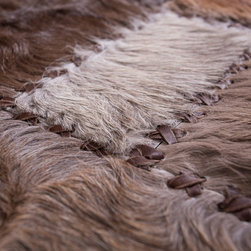 Modern Handmade Cowhide Patchwork Area Rug, Rectangle, Brown Gray, 5'11" x 2'0" - Hall And Stair Runners