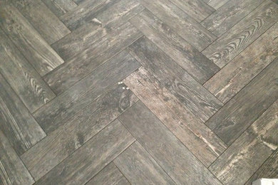 Bathroom Floor Herringbone