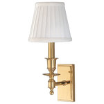 Hudson Valley Lighting - Ludlow 1-Light Wall Sconce, Aged Brass - Shade Finish: Off White