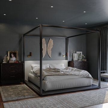 Velvety embrace of a dark green bedroom
