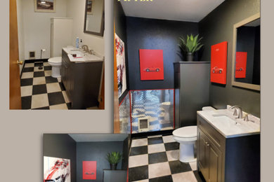 Bathroom - industrial bathroom idea in Seattle