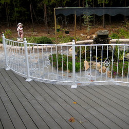 r030 Custom Curved Iron Railings in white - Home Fencing And Gates