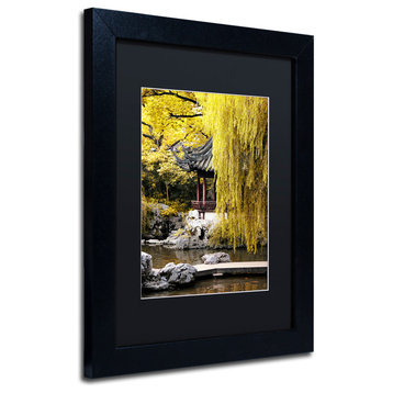 Philippe Hugonnard 'Golden Lake' Art, Black Frame, Black Matte, 14"x11"