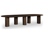 Meridian Furniture - Dolan Rubberwood and Veneer Dining Table, Brown - A sleek design and rich brown walnut finish make the Dolan oak dining table a statement piece. Perfect for entertaining guests or family dinners, it turns your home into a gathering place. A timeless piece that will elevate any dining room, its durable oak construction ensures it will be cherished for years to come.
