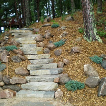 Stone outcropping steps