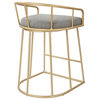 Luna 26" Counter Stool in Ash Fabric with Gold Base