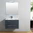 Kiss Bathroom Vanity Unit With Drawers and Ceramic Sink, Grey, 80 cm