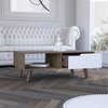 TUHOME Olso Coffee Table 2.0 - Dark Brown / White Engineered Wood - Living Room
