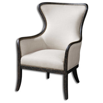 Elegant Black and White Curved Armchair