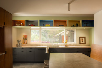 Home design - mid-century modern home design idea in Kansas City