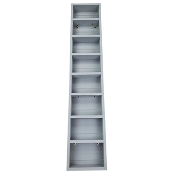 Citrus On the Wall Spice Rack 55"h x 14"w x 3.5"d, Primed Gray