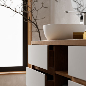 Modern Mid-Century, Bad mit HI-macs Elementen