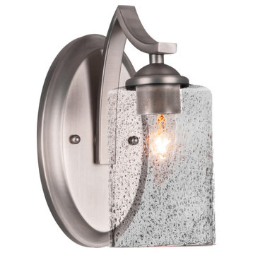 Zilo Wall Sconce Shown, Graphite Finish With 4" Smoke Bubble Glass