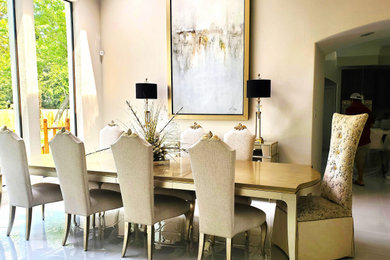 Transitional dining room photo in Houston