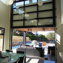garage door inside dining room