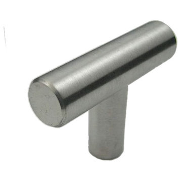 HIC Bar Pull Cabinet Handle Brushed Nickel Solid Steel, 1.75" T-Pull