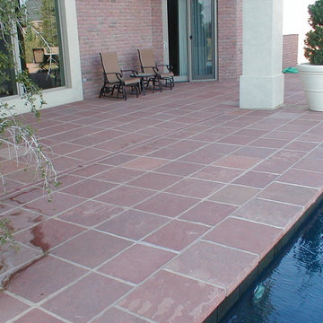 Rose Flagstone Patio and Pool
