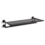 Kohler - Kohler Purist Hotelier, Matte Black - Purist accessories combine a sculptural form with the simple functionality of architectural style. This metal towel shelf provides a distinctive place to store and display bath towels. Available in an array of KOHLER finishes to compliment any bathroom decor.