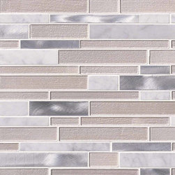 White Wave Interlocking - Mosaic Tile