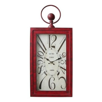 RED SURROUND AND BEIGE DIAL EPOCH 12" WALL CLOCK 