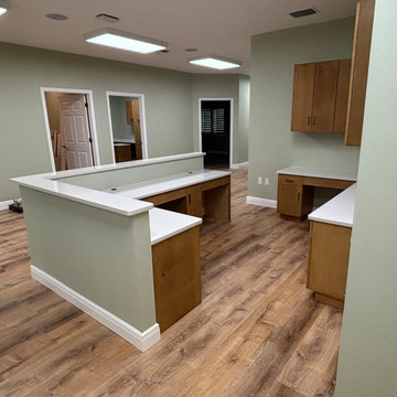 Real Wood Commercial Custom Cabinets and Workstations