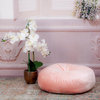Round Tufted Pink Velvet Floor Pillow