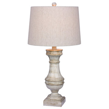 29" Resin Table Lamp, White