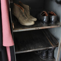 Charlie Vintage Reclaimed Industrial Chic Stripped & Distressed Steel Cupboard - Wardrobes and Armoires