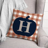 Blue Pumpkin Monogram H 18x18 Spun Poly Pillow