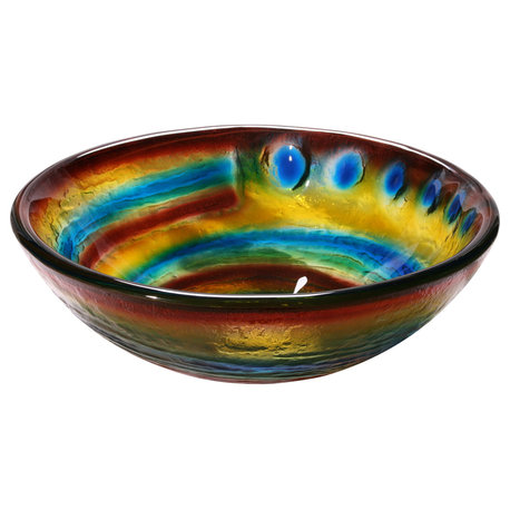 Legion Furniture Multi- Swirl Tempered Glass Vessel Sink