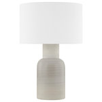 Hudson Valley Lighting - Breezy Point 1 Light Table Lamp - The subtle horizontal line movement and natural colors in Breezy Point's matte dune ceramic base are reminiscent of smooth, striated beach stones. A curved white linen shade perfectly complements the smooth shape of the base underneath. Place this soothing, earthy table lamp in a similarly bright and airy interior or use it to add warmth and brightness to a darker space.