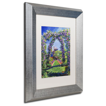 David Lloyd Glover 'English Rose Arbor' Art, Silver Frame, 11"x14", White Matte