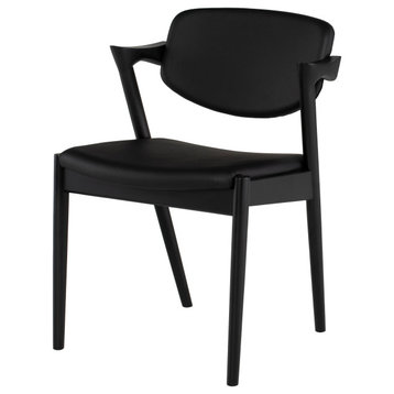 Kalli Dining Chair, Black, Stained Ash Legs