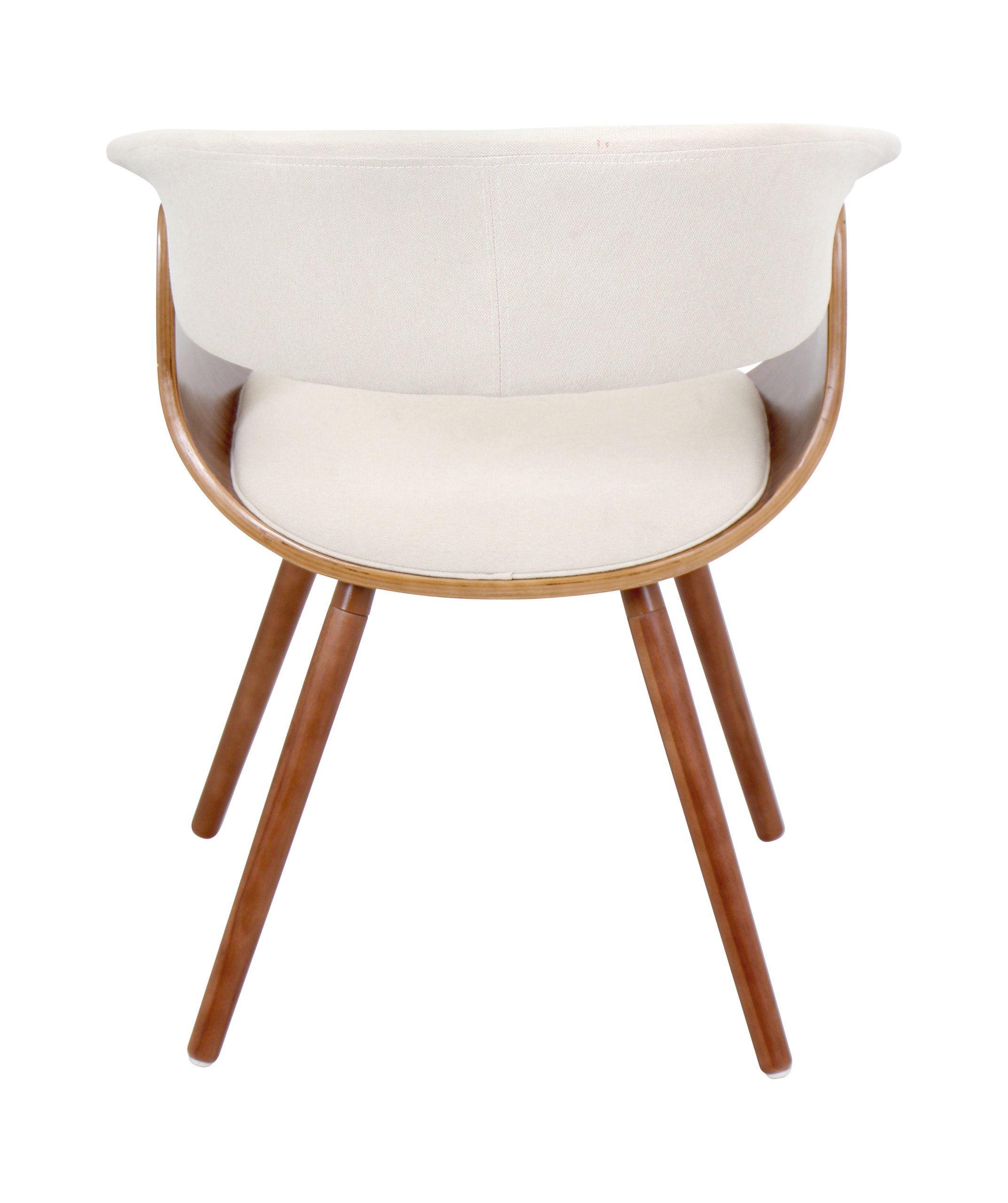 Vintage Mod Chair, Walnut/Cream Fabric