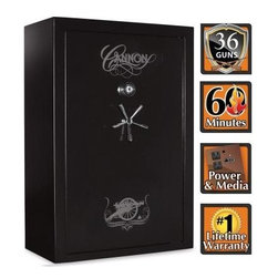 Cannon - Cannon 36-Gun 60 in. H x 40 in. W x 24 in. D Hammertone Black Electronic Lock De - Door Hardware
