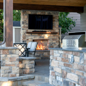 Grill Island, Patio, Fireplace, Roof Cover