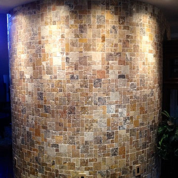 Travertine Mosaic Radius Wall