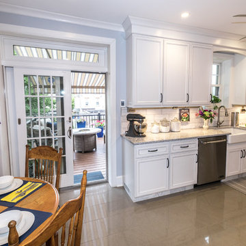 Bright Traditional White Kitchen Remodel | Timeless Cabinetry & Farmhouse Sink