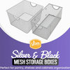 Silver Mesh Open Bin Storage Basket DVD CD Book Holder