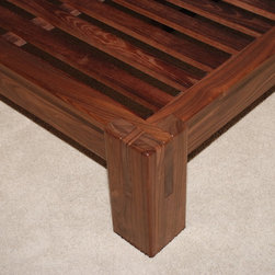 Slatted Walnut Platform Bed - Platform Beds