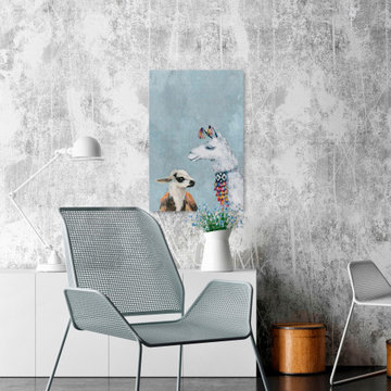 "Fashion Power in Blue" Painting Print on Wrapped Canvas