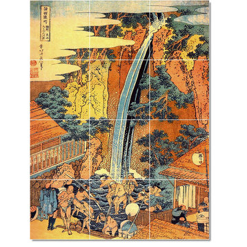 Katsushika Hokusai Ukiyo-E Painting Ceramic Tile Mural #52, 12.75"x17"