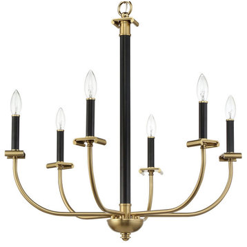 Craftmade 54826 Stanza 6 Light 26"W Taper Candle Chandelier - Flat Black /