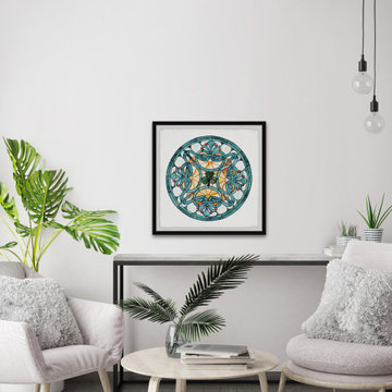 "Center Clover Leaf" Framed Painting Print